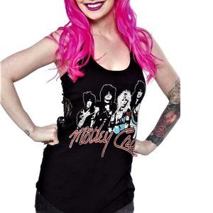 Motley Crue Final Tour Lace Back metal rock Official Tank Top XL NWT made USA